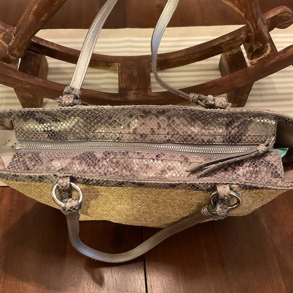 Coach Hampton Python straw bag - Picture 5 of 13